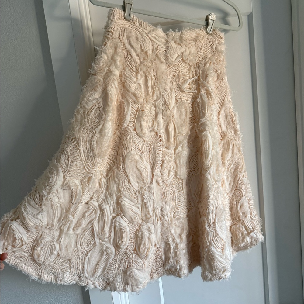 HD in Paris Cream Textured A-Line Skirt